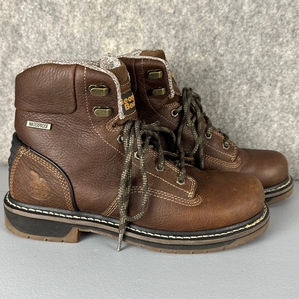 Georgia Boot Work Boots Mens 8 Brown GB00464 AMP LT Edge Waterproof Soft Toe EH